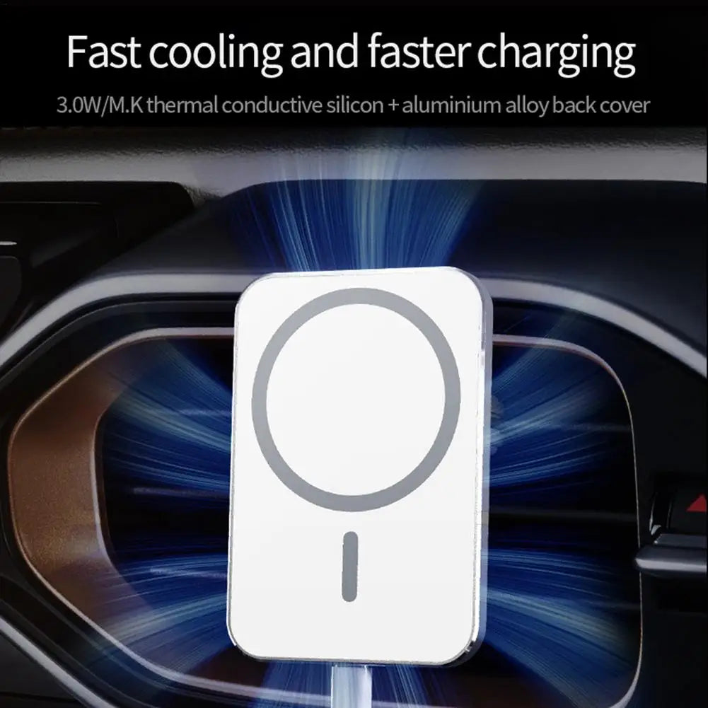 MagSafe wireless car charger magnetic mount close up
