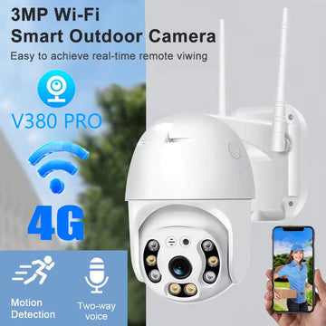 3MP HD 4G outdoor security camera WiFi-free night vision two-way audio