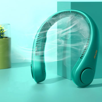 Bladeless neck fan USB rechargeable wearable cooling fan pink grey green