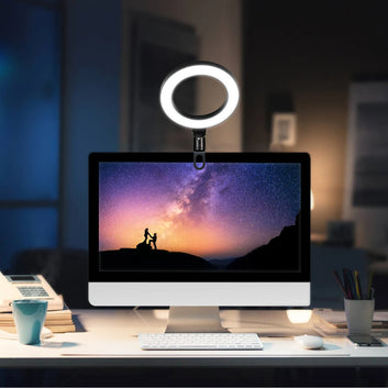 LED Ring Light With Clip On Laptop Computer Fill Lamp For Video Conference Lighting Kit Zoom Webcam Chat Live Streaming Youtube Digispots