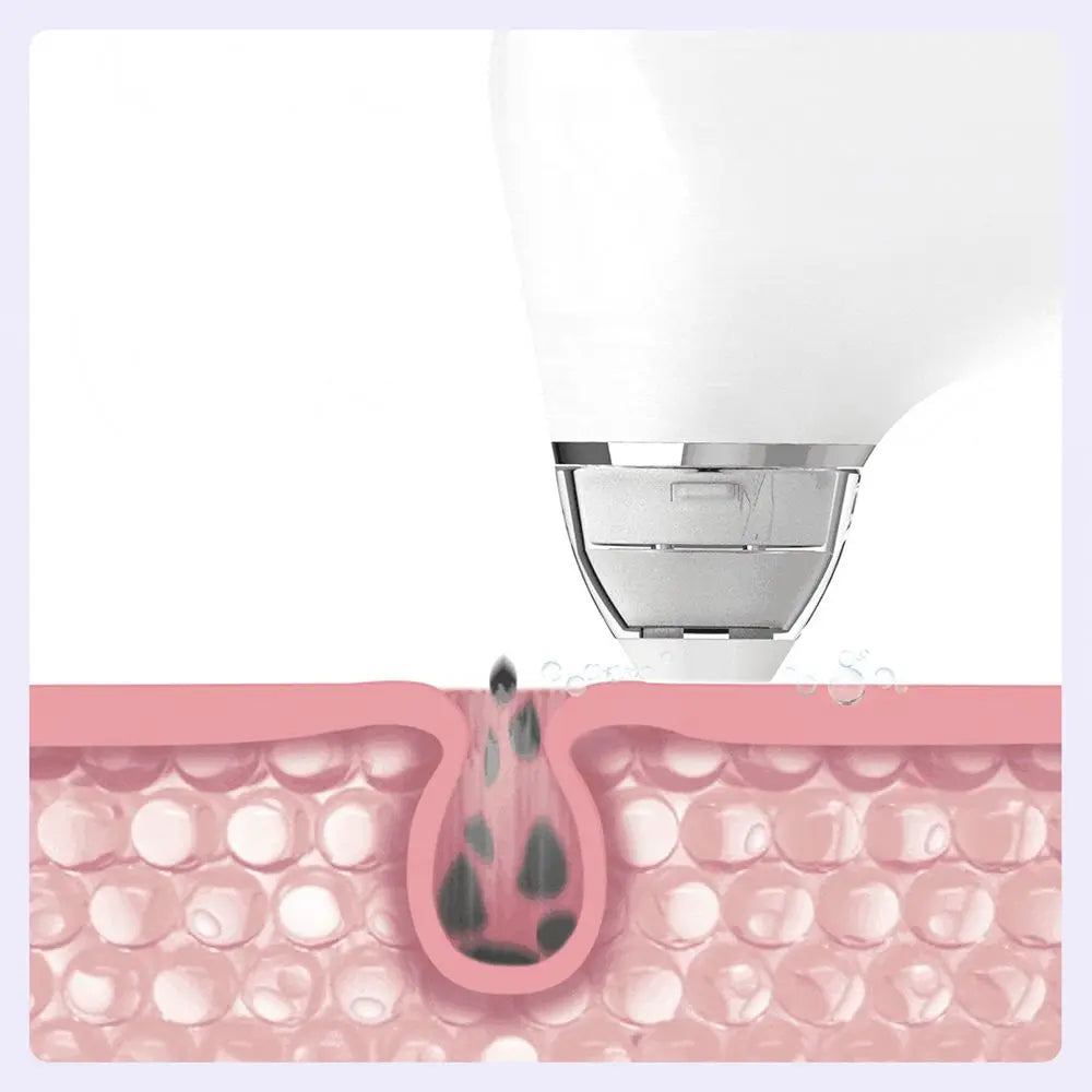 Facial vacuum cleaner suction levels and LED display