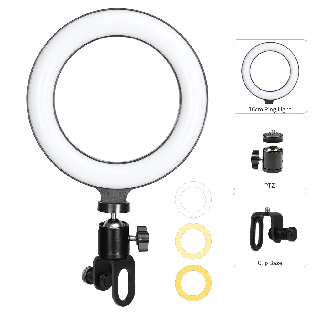 LED Ring Light With Clip On Laptop Computer Fill Lamp For Video Conference Lighting Kit Zoom Webcam Chat Live Streaming Youtube Digispots