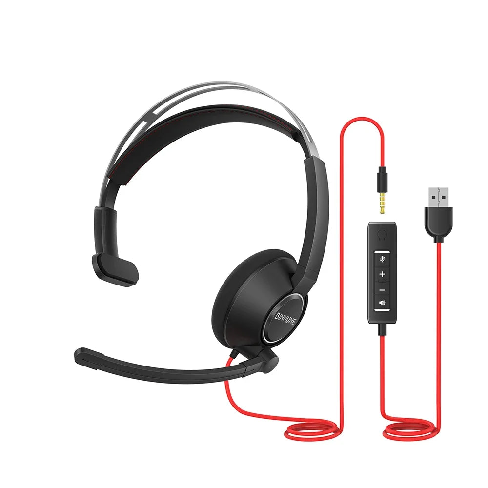 Office headset in-line volume and mute control