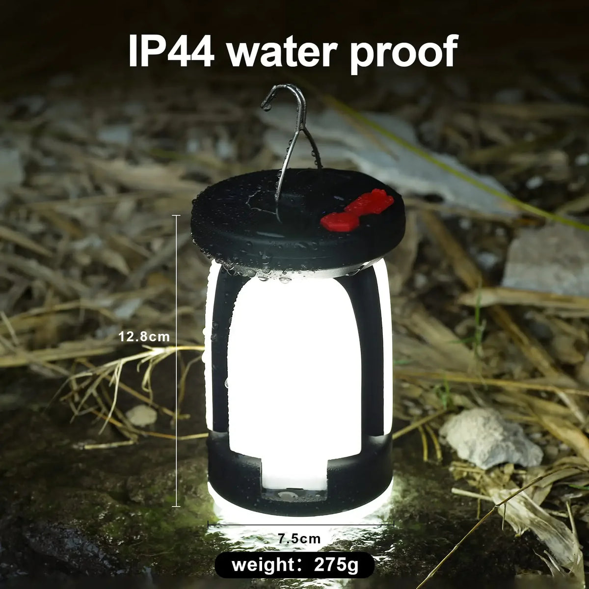 Foldable camping light solar panel charging outdoors