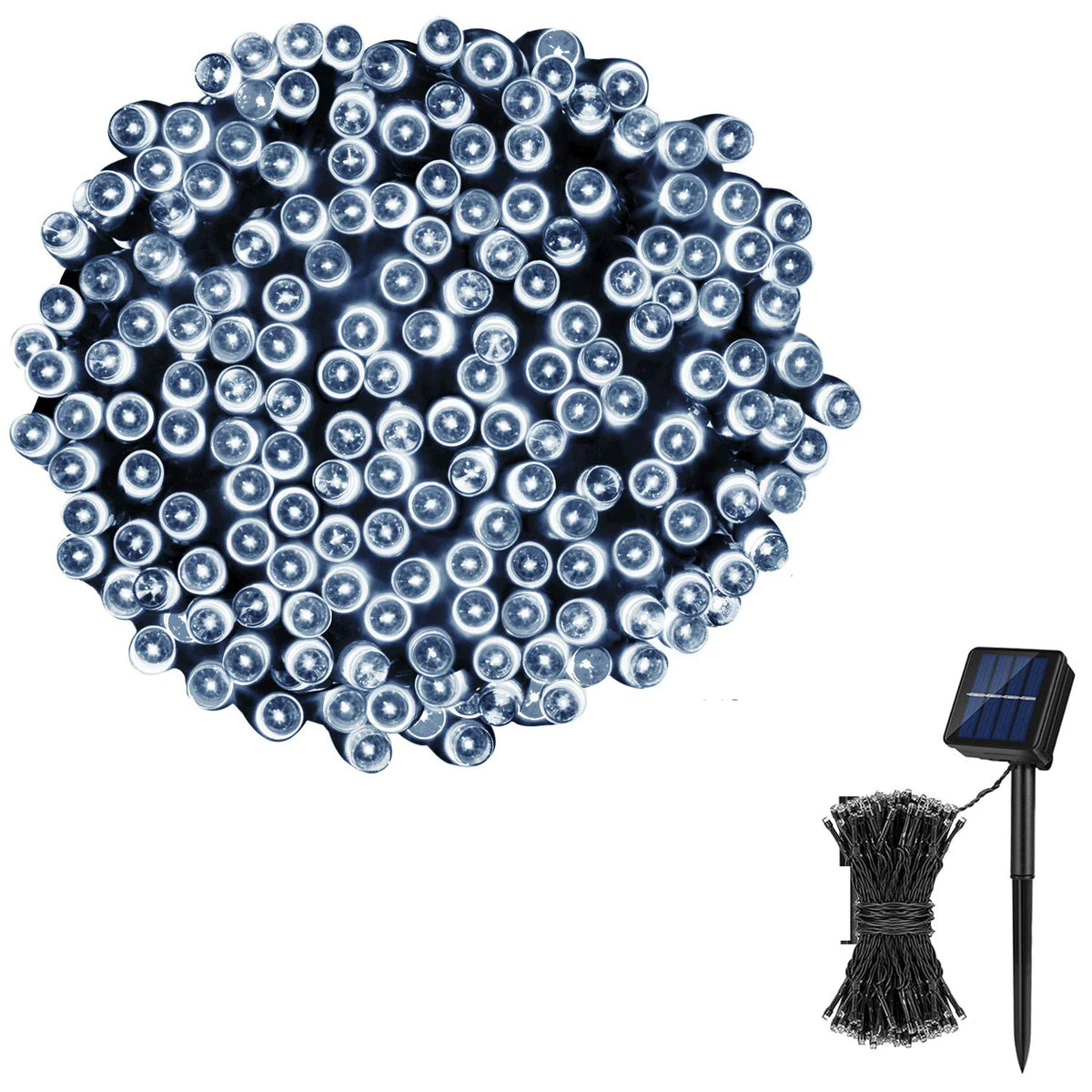 LED Plastic Leath Solar Powered Outdoor Fairy Lights IP65 Waterproof 8 Lighting Modes for Christmas Wedding Decoration Digispots