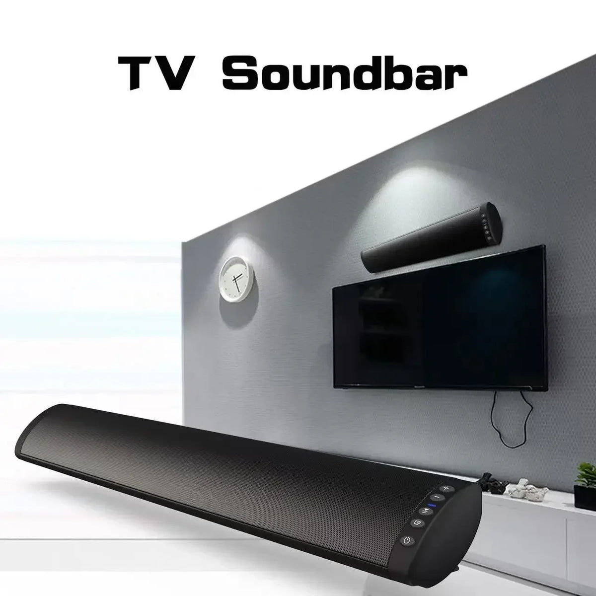 Home Theater Bluetooth Soundbar – 3D Surround Sound, RCA, FM Radio & Wireless Digispots