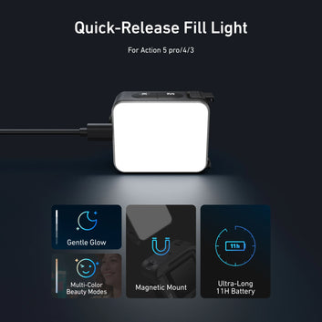 Fill light quick release mount GoPro compatible