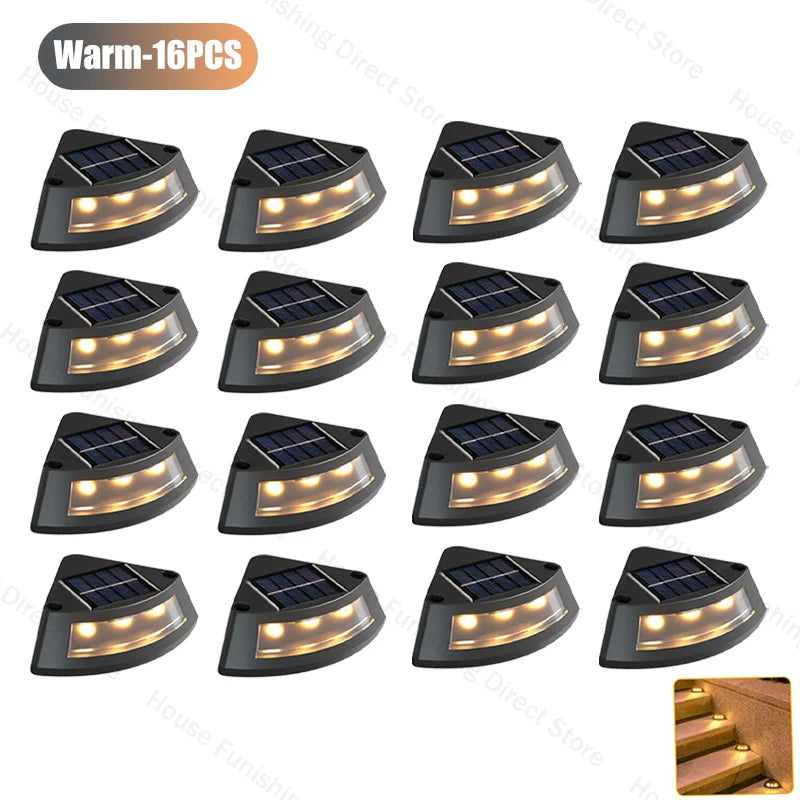 NEW Solar Step Lamp Outdoor Home Garden Staircase Patio Lights Steps Walkway Lights Solar Lamp outdoor LED Decorative Lights Digispots