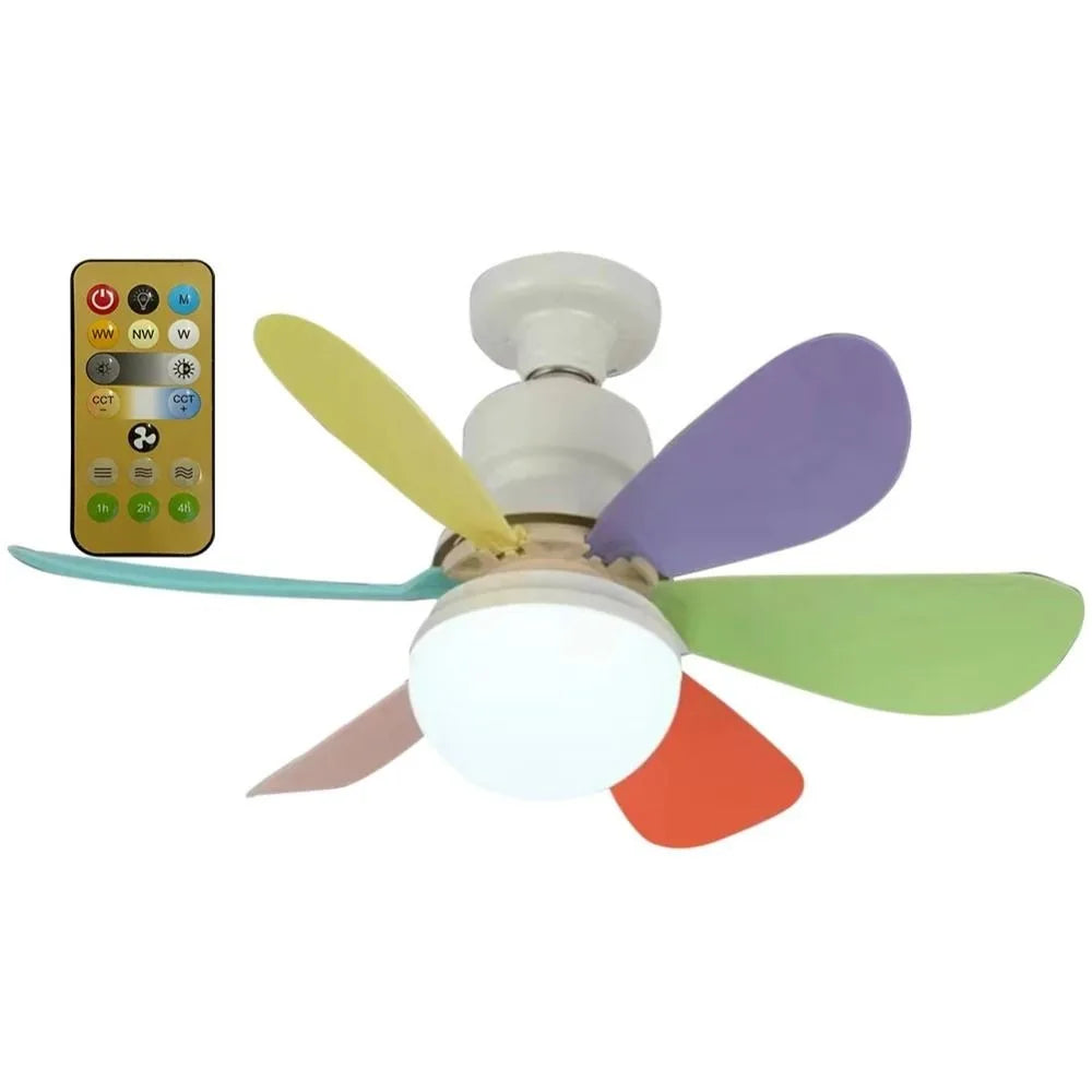 Modern Ceiling Fan with Remote Control – Silent LED Light, E27, 30W/40W for Living Room & Bedroom Digispots