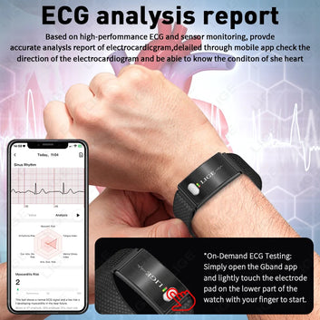 Smart fitness bracelet ECG reading display screen