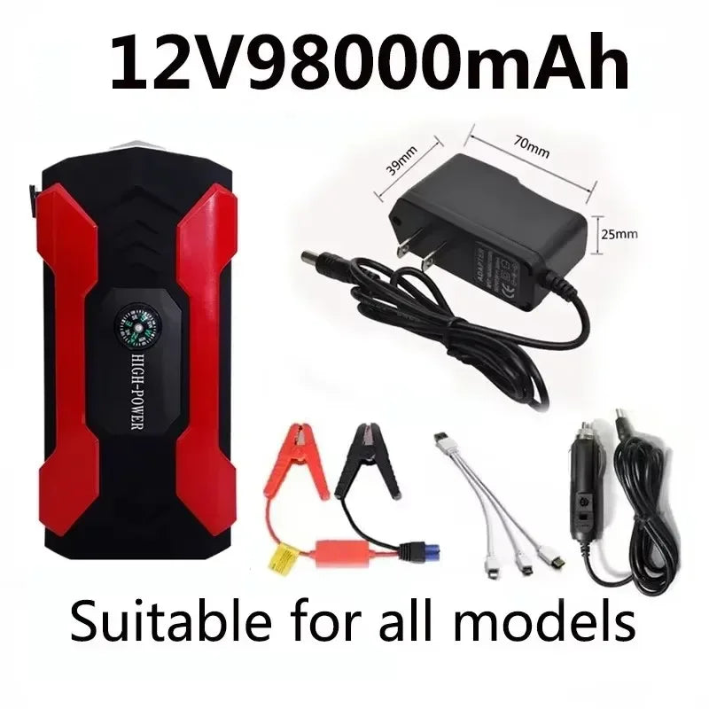 12V Car Jump Starter & Power Bank – Emergency Battery Booster with LED Display & Torch Digispots