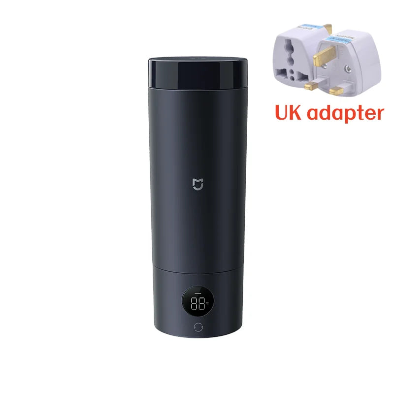 Portable Electric Heating Travel Cup – 316 Stainless Steel Mini Kettle, 2 Temperature Settings Digispots