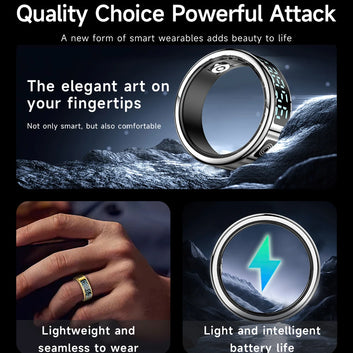 Smart Ring – LED Display, Heart Rate, Blood Oxygen, 5ATM Waterproof & Gesture Control Digispots