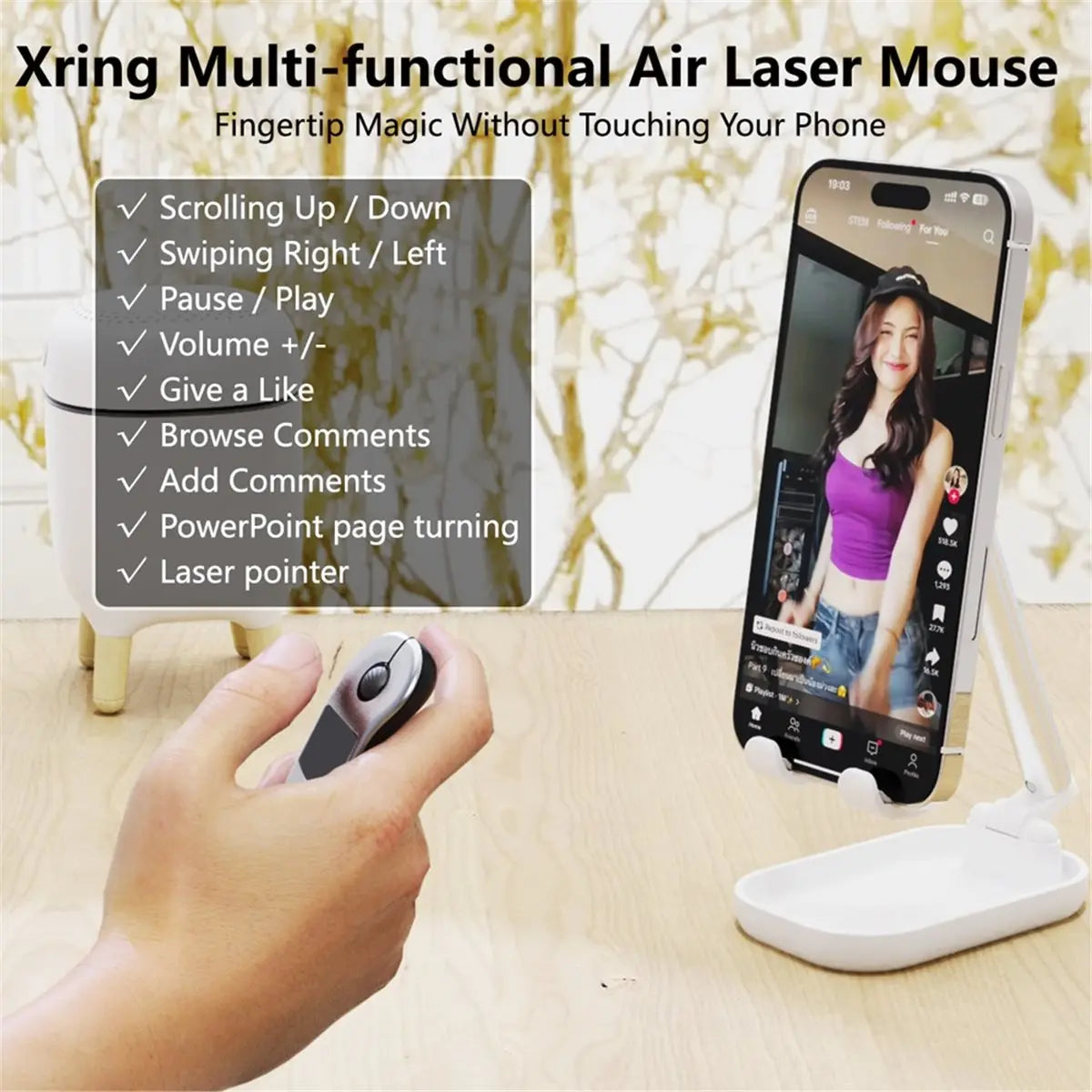 Wireless Presenter Remote – Touchpad Air Mouse & Clicker for PowerPoint, Keynote & iOS/Android Digispots
