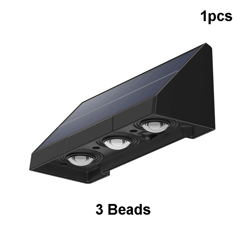 Garden wall light solar panel charging detail