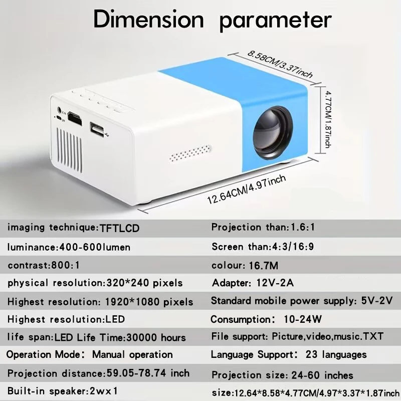 Home projector focus adjustment and keystone correction