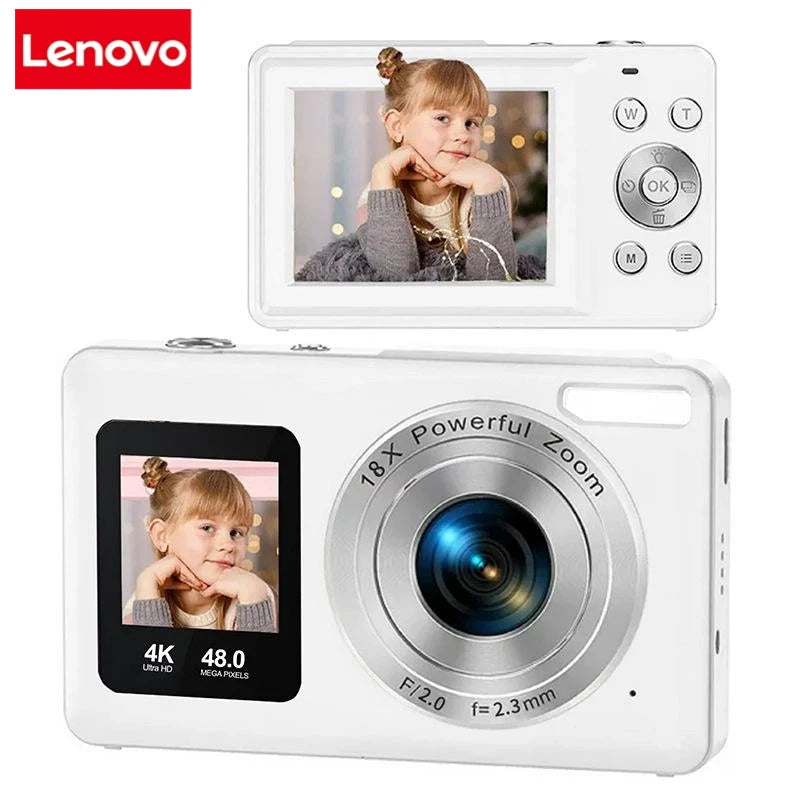Lenovo 4K Digital Camera – 48MP, Dual Screen, Auto Focus, 16x Zoom & 64GB SD Card Digispots