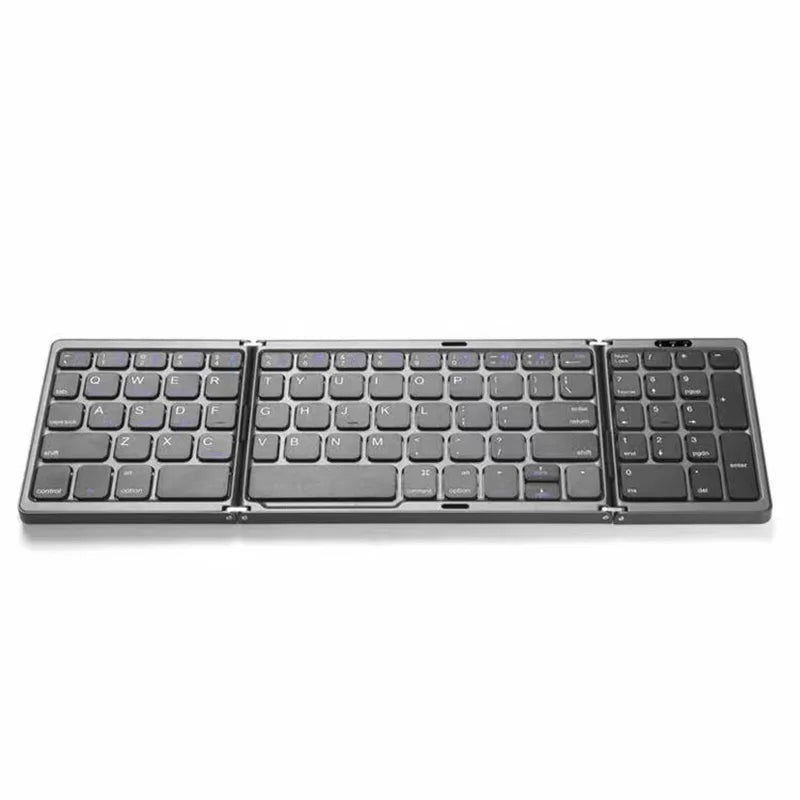 Tri-fold Bluetooth keyboard package and accessories