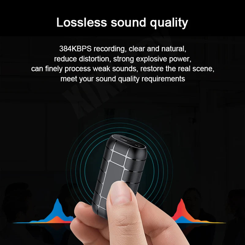 Mini Voice Activated Recorder – 500 Hours Recording, Professional Dictaphone Digispots