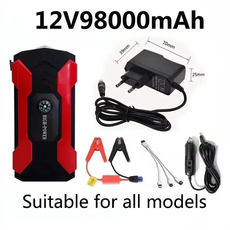 12V Car Jump Starter & Power Bank – Emergency Battery Booster with LED Display & Torch Digispots