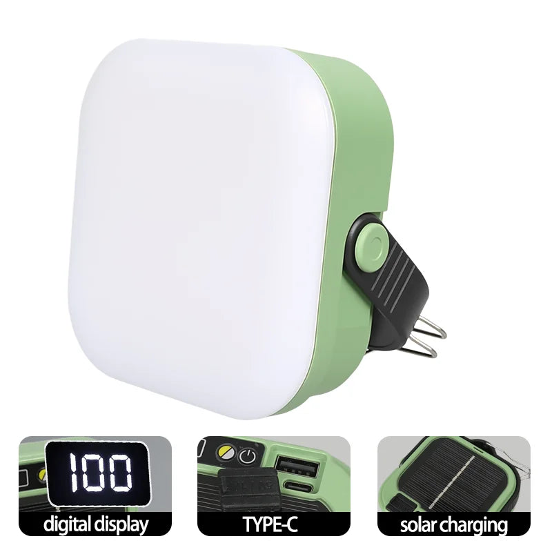 Camping lantern USB charging input and output ports