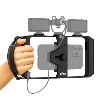 Video cage rig grip handle close up detail