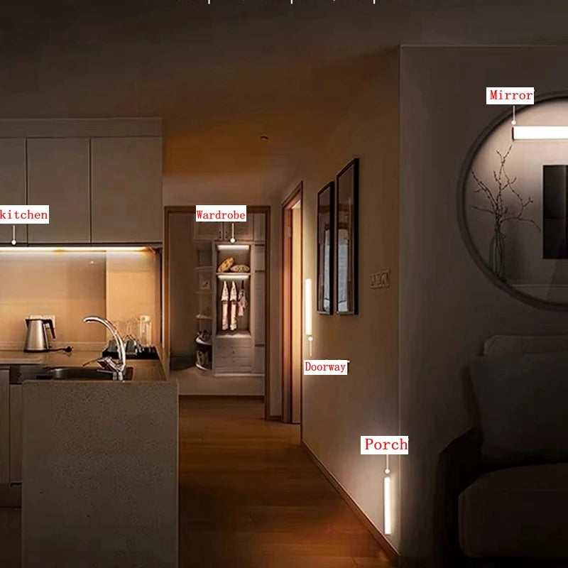 LED night light magnetic mount on metal surface