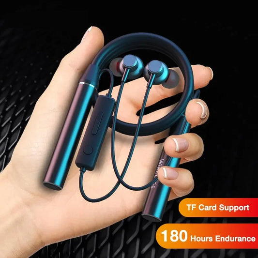 Wireless neckband headphones 180hr battery Bluetooth 5.3