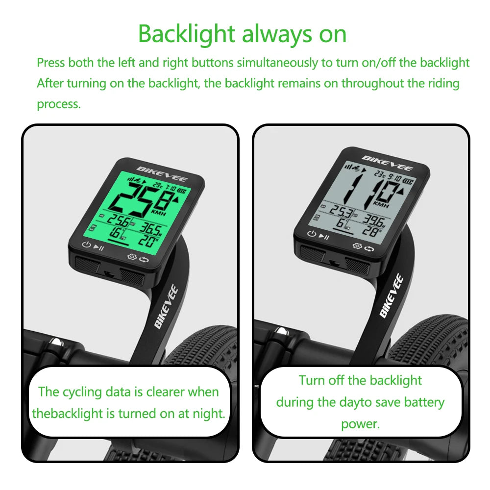 Wireless Bike Computer GPS Bicycle Speedometer MTB Road Odometer Multifunction USB Rechargeable Digital Stopwatch Tracker Digispots