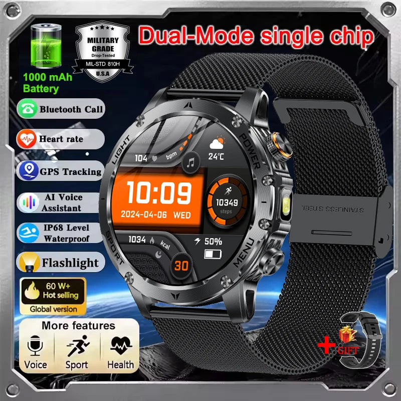T-REX 3 Ultra Military Smartwatch – GPS, AMOLED, 5ATM Waterproof, Bluetooth Calling Digispots