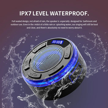 Waterproof Bluetooth Shower Speaker – IPX7, Suction Cup Mount Digispots