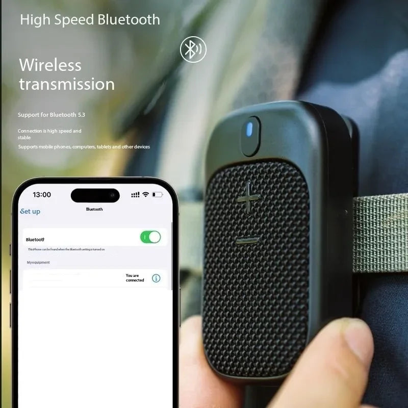 Mini Clip Bluetooth Speaker – Magnetic Mount, Waterproof & Built-in Mic for Outdoor Sports Digispots