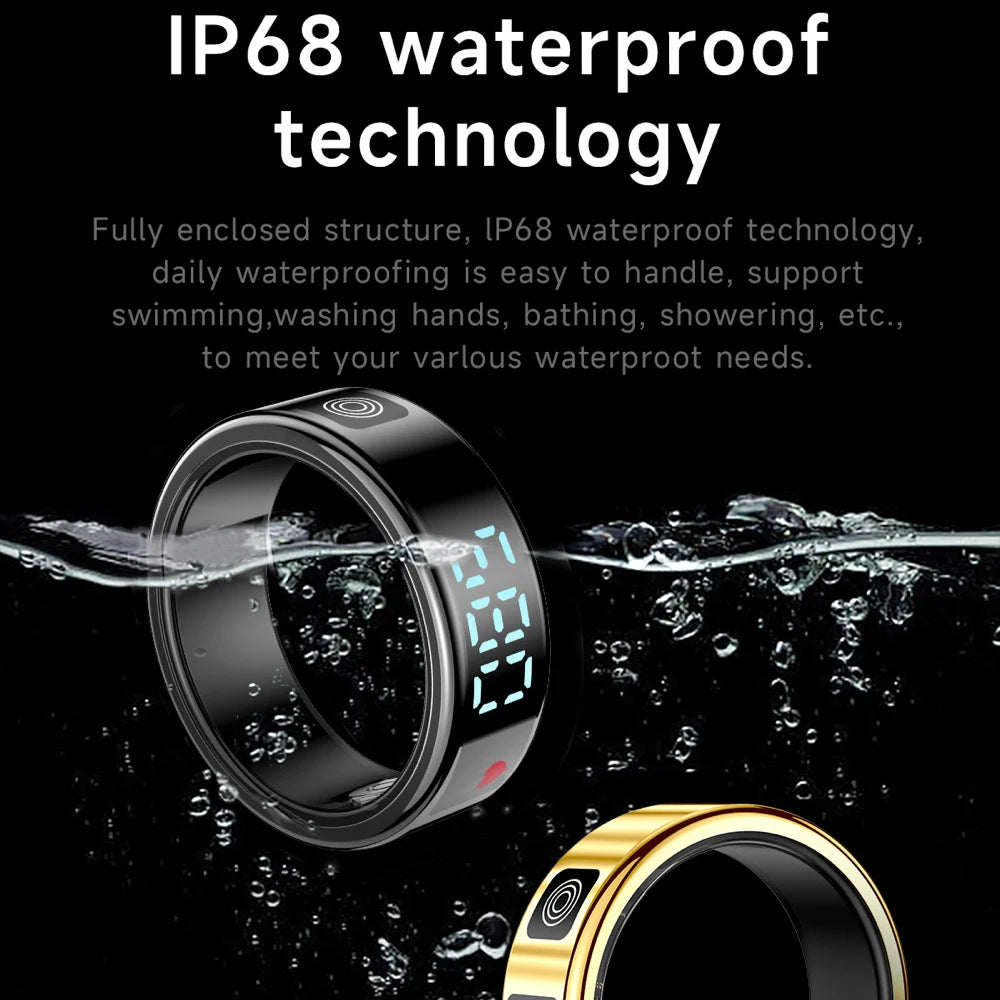 Smart Ring – LED Display, Heart Rate, Blood Oxygen, 5ATM Waterproof & Gesture Control Digispots
