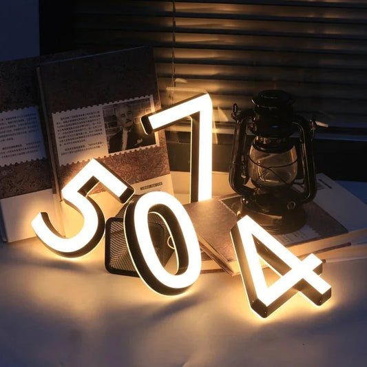 Custom LED house number illuminated outdoor waterproof sign
