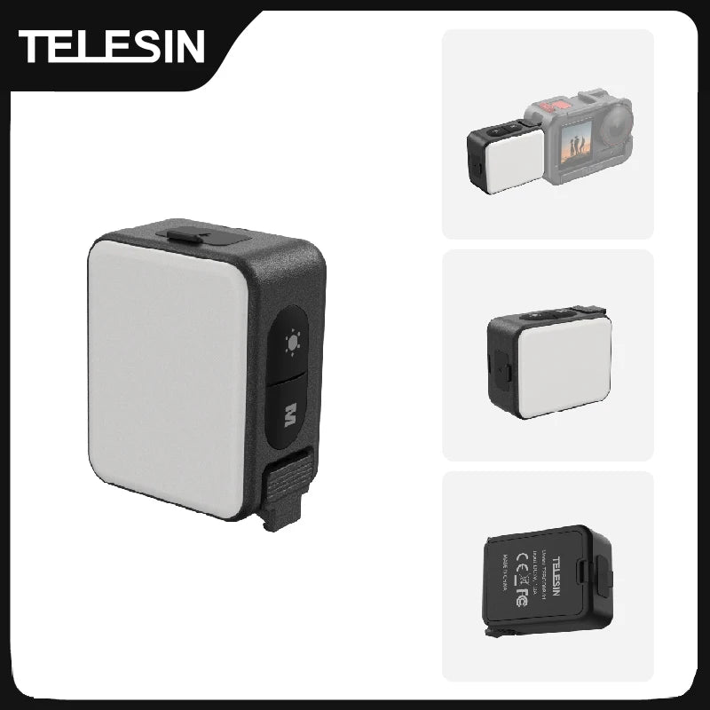 TELESIN mini waterproof fill light action camera selfie