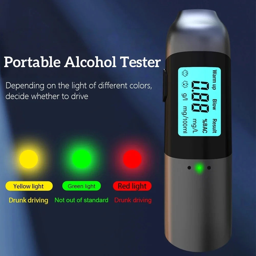 Digital alcohol tester portable breathalyzer LCD display CE certified