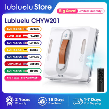 Lubluelu Robot Window Washer 8-Layer Safety Protection 9000Pa Suction Intelligent Path Edge Cleaning Home Glass Cleaning Robot Digispots