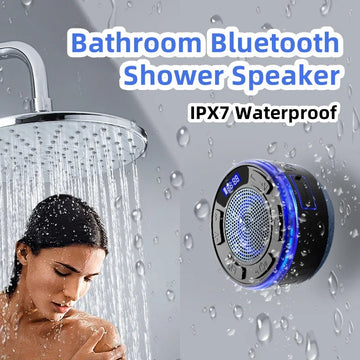 Waterproof Bluetooth Shower Speaker – IPX7, Suction Cup Mount Digispots