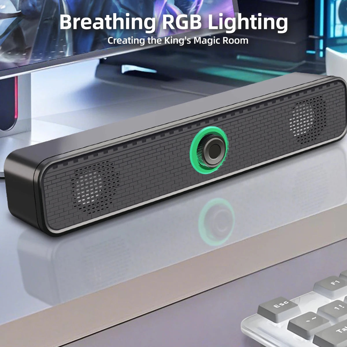 PC soundbar USB cable and connection detail