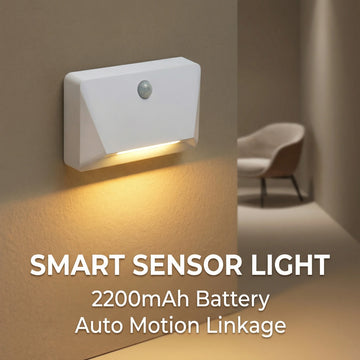 Smart Motion Sensor LED Wall Light - 2200mAh USB-C Fast Charge, 3 Adjustable Brightness, Multi-Device Link for Indoor/Outdoor Security Lighting Digispots