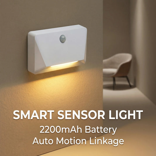 Smart Motion Sensor LED Wall Light - 2200mAh USB-C Fast Charge, 3 Adjustable Brightness, Multi-Device Link for Indoor/Outdoor Security Lighting Digispots