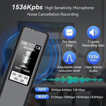 Voice recorder pen clip design pocket size portable