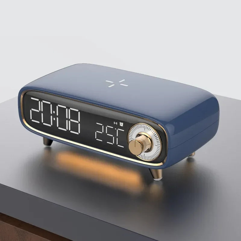 6-in-1 Bedside Charging Station – Bluetooth Speaker, 15W Wireless Charger, Night Light, Alarm Clock & Temperature Display Digispots