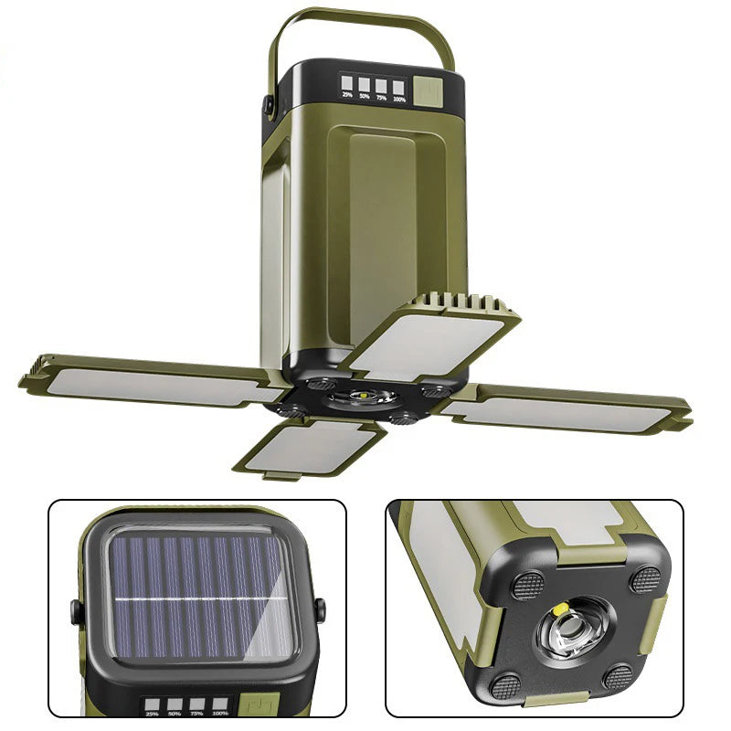 Solar LED Camping Lantern – 4500mAh Power Bank, 1000LM, 6 Modes, Foldable Digispots