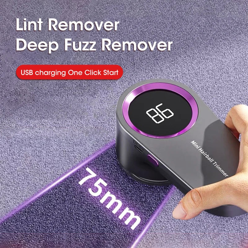 Fabric shaver LED display battery level indicator