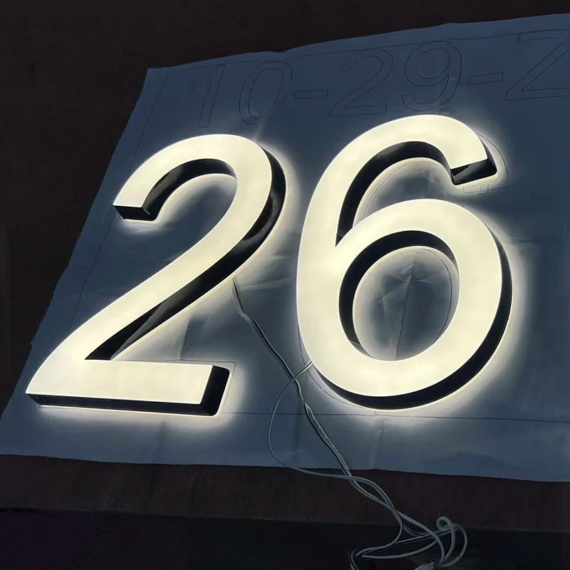LED house number outdoor weatherproof installation