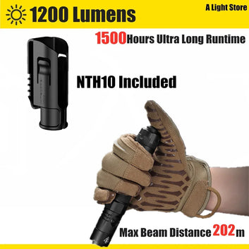 NITECORE MH12 V2 Tactical Flashlight – 1200 Lumens, USB-C Rechargeable & IPX8 Waterproof Digispots