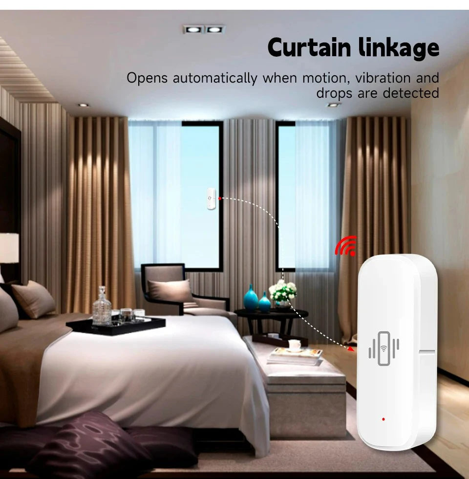 WiFi vibration detector history log and alert settings