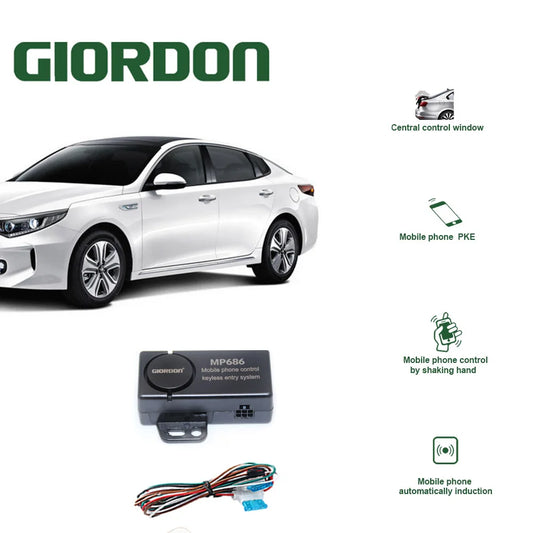 Smartphone Car Alarm System, Compatível Com iOS E Android Phone, Remoto Smart Key Car Start and Stop System, PKE Car Digispots