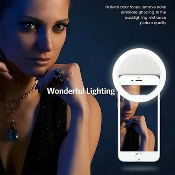 LED ring light clip-on flexible neck for phone selfies
